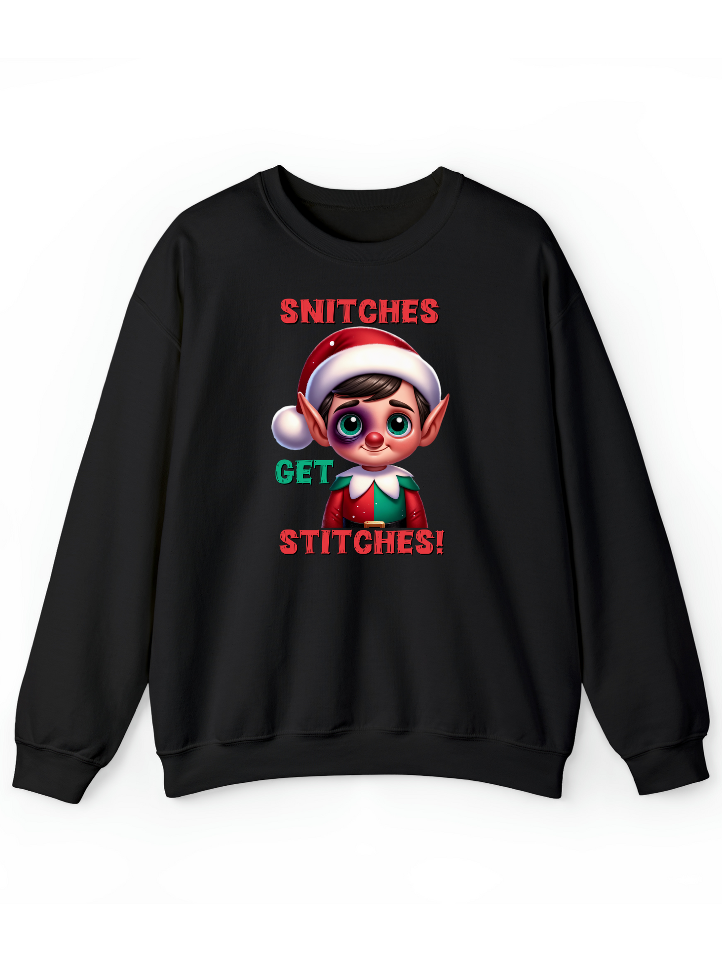 Snitches Get Stitches Elf Crew & Hoodie