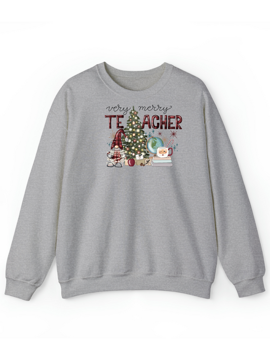 Very Merry Teacher Crew & Hoodie