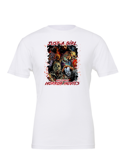 Girl Who Loves Horror Movies T-Shirt